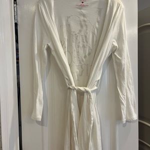 Victoria Secret white robe with gold lettering. Never worn.